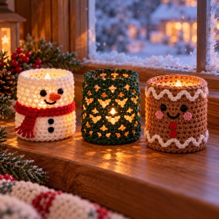 Crochet Tea Light Covers: Cozy Christmas LED Candle Cozies