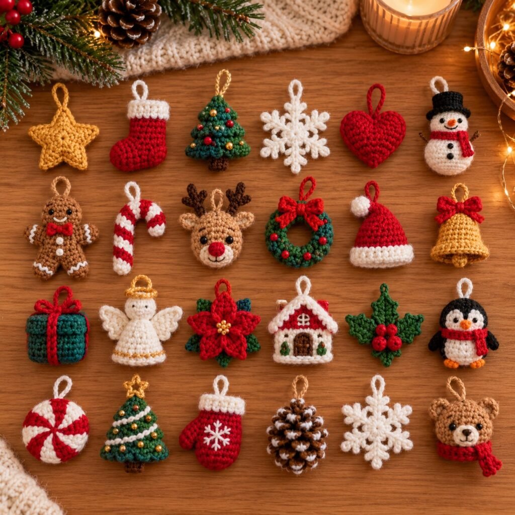 24 small crochet makes for a handmade advent calendar