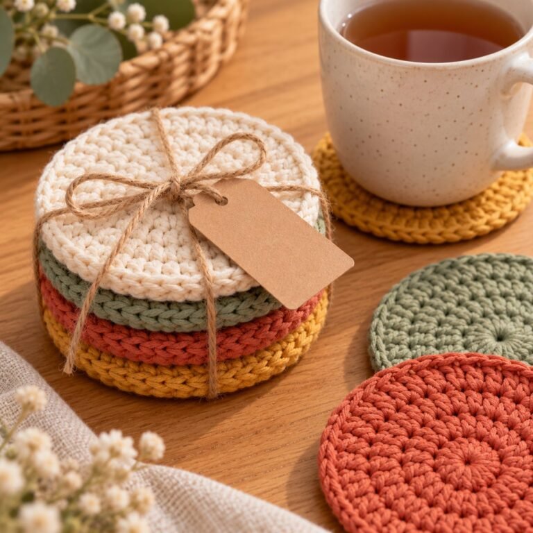 Free Crochet Coaster Pattern for Beginners + Christmas Coaster Ideas