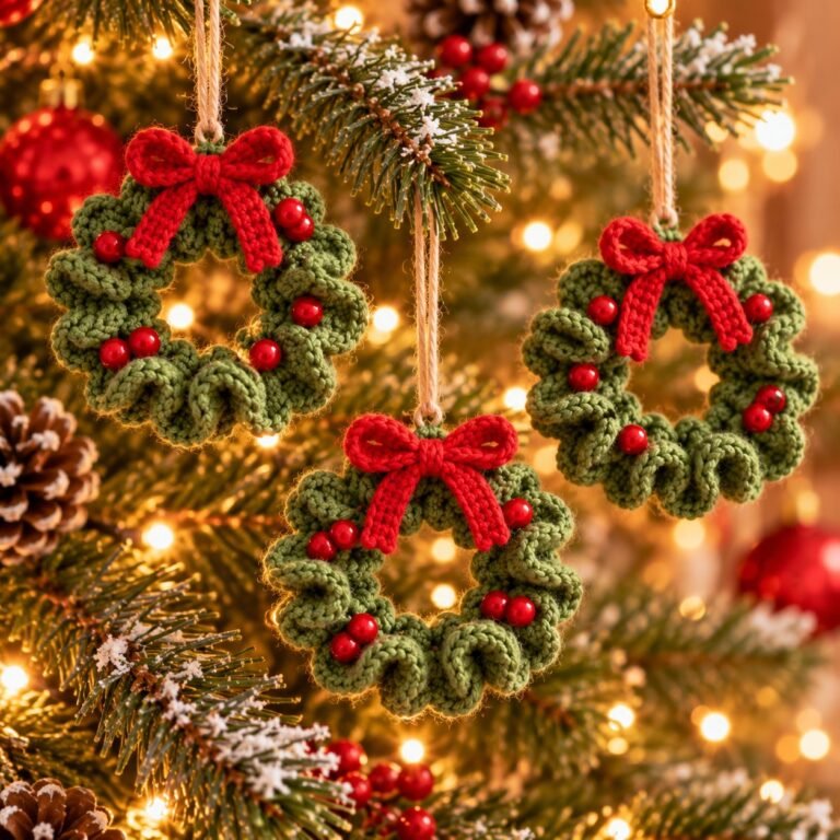 Free Crochet Christmas Ornament Pattern: Mini Wreath + Ornament Tips