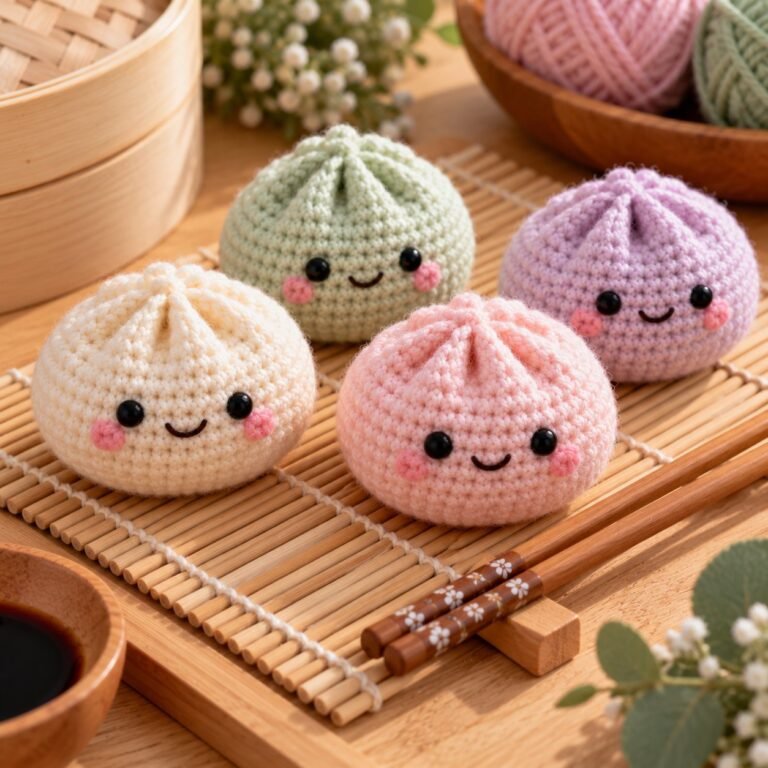 Free Crochet Dumpling Pattern: How to Make Cute Kawaii Dumplings
